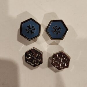 Two Pair Tory Burch Hexagonal Earrings